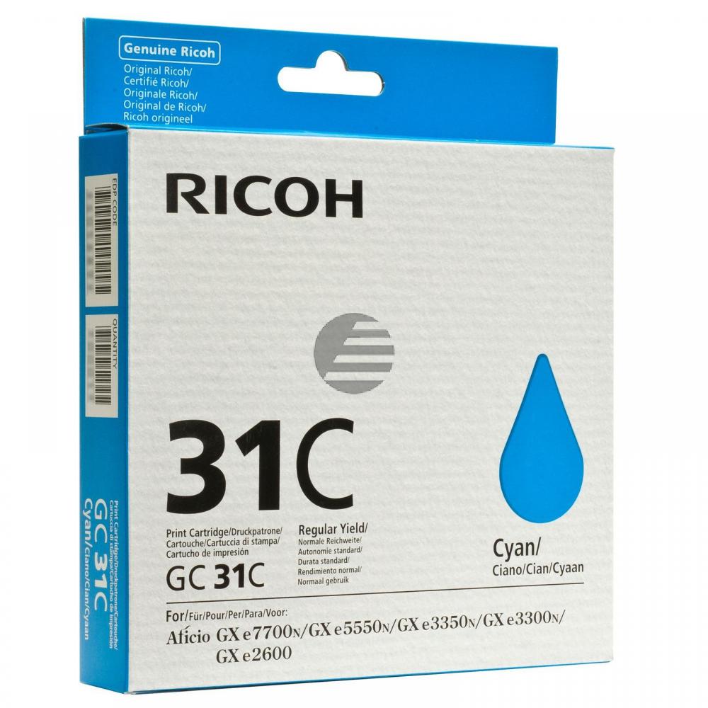 Ricoh Gel-Kartuschen cyan (405689, GC31C) Ricoh Gel-Kartuschen cyan (405689, GC31C)