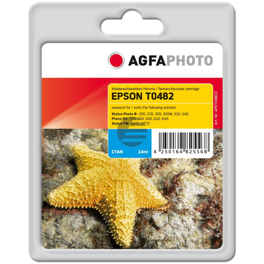 Agfaphoto Tintenpatrone cyan (APET048CD) ersetzt C13T04824010 / T0482 Agfaphoto Tintenpatrone cyan (APET048CD) ersetzt C13T04824010 / T0482