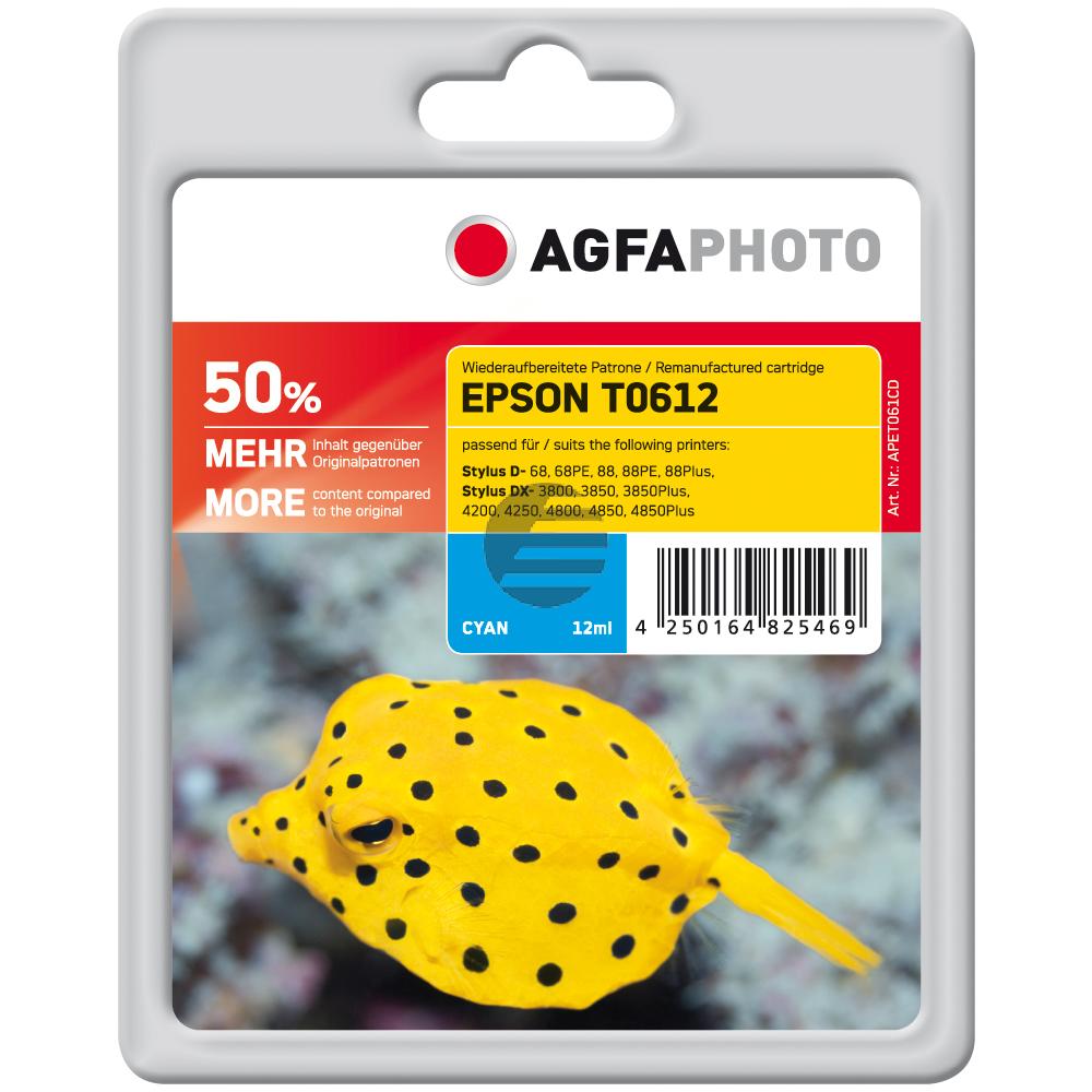 Agfaphoto Tintenpatrone cyan (APET061CD) ersetzt C13T06124010 / T0612 Agfaphoto Tintenpatrone cyan (APET061CD) ersetzt C13T06124010 / T0612