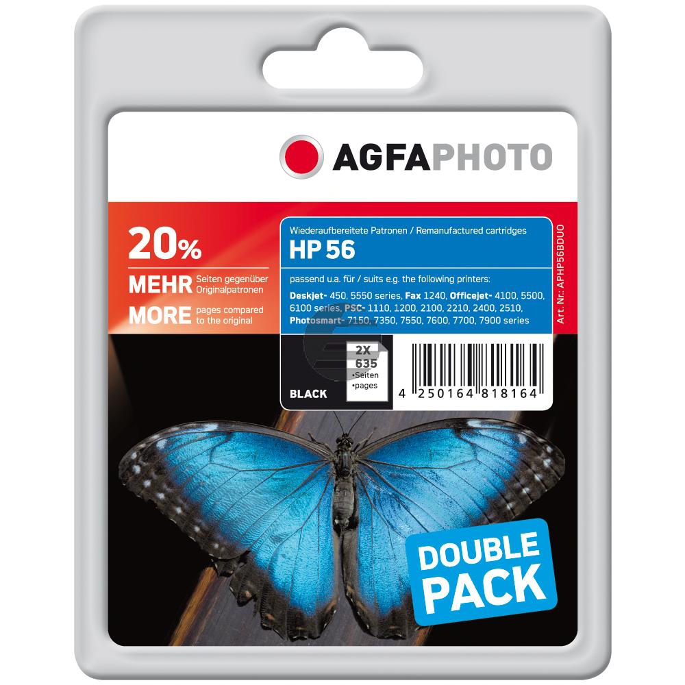 Agfaphoto Tintendruckkopf schwarz HC (APHP56DUO) ersetzt C9502AE / 56 Agfaphoto Tintendruckkopf schwarz HC (APHP56DUO) ersetzt C9502AE / 56