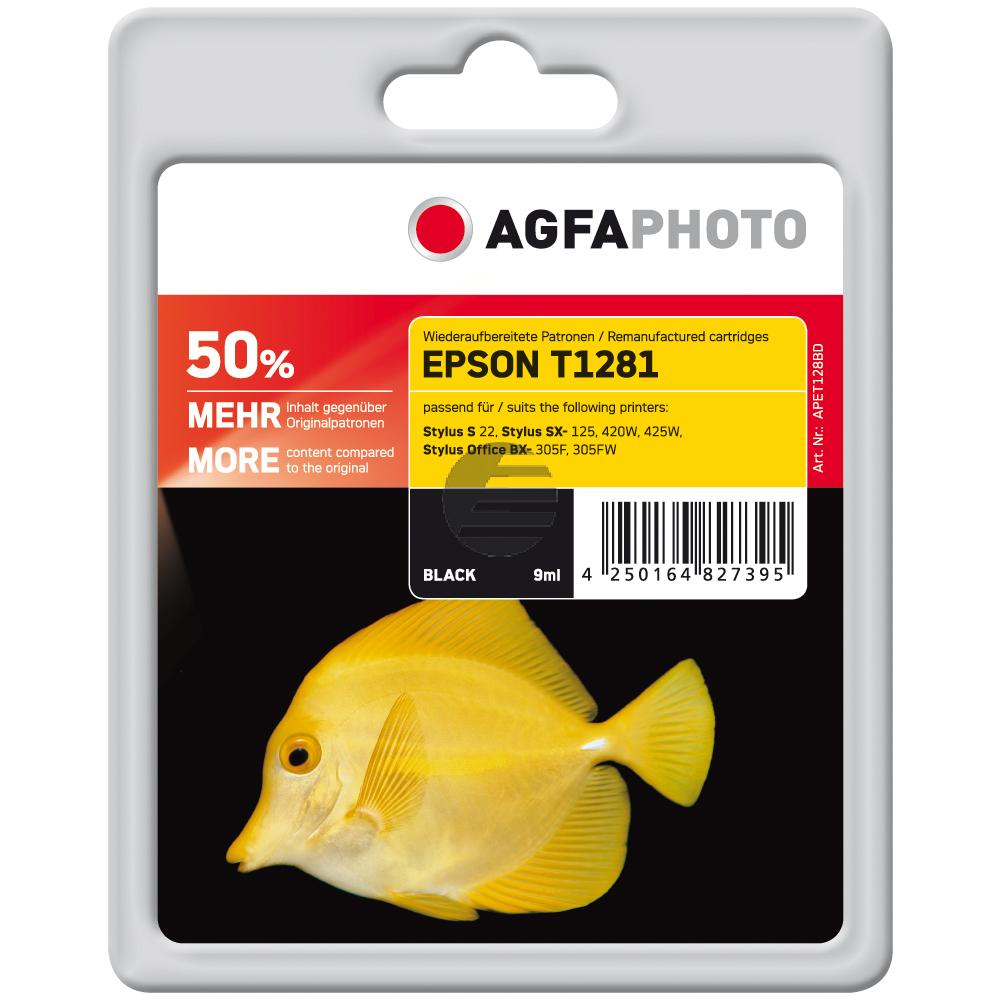 Agfaphoto Tintenpatrone schwarz (APET128BD) ersetzt C13T12814010 / T1281 Agfaphoto Tintenpatrone schwarz (APET128BD) ersetzt C13T12814010 / T1281