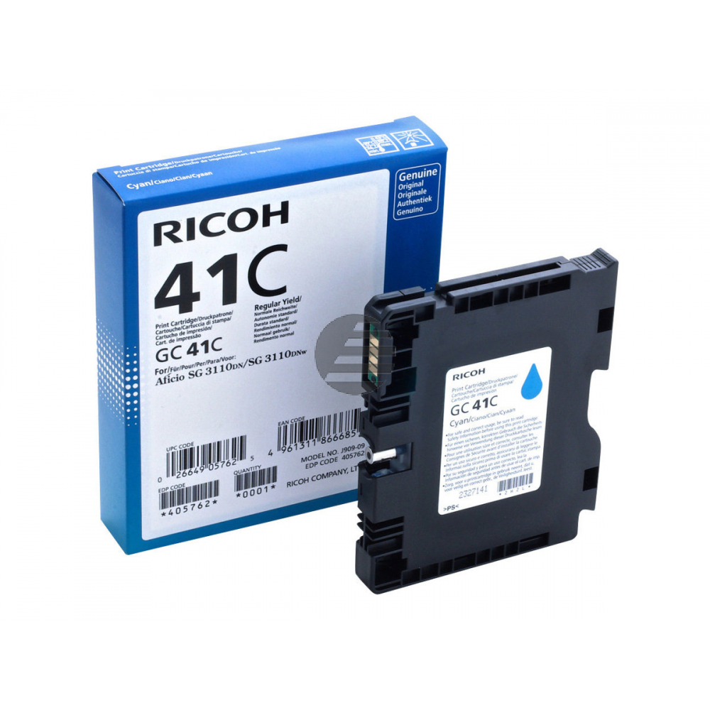 Ricoh Gel-Kartuschen cyan HC (405762, GC-41CH) Ricoh Gel-Kartuschen cyan HC (405762, GC-41CH)