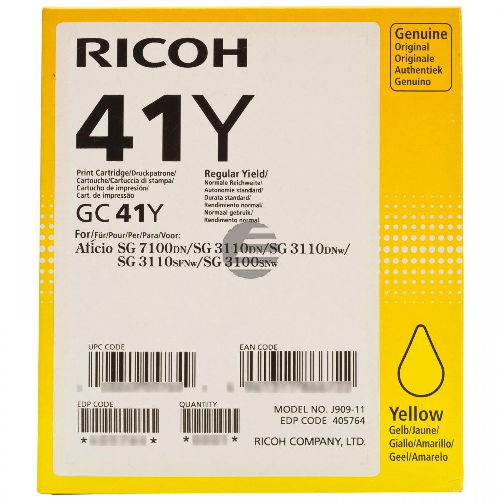 Ricoh Gel-Kartuschen gelb HC (405764, GC-41YH) Ricoh Gel-Kartuschen gelb HC (405764, GC-41YH)