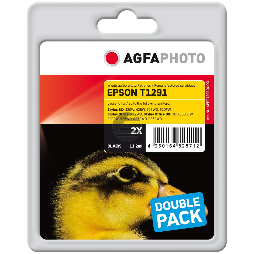 Agfaphoto Tintenpatrone 2 x schwarz HC (APET129BDUOD) Agfaphoto Tintenpatrone 2 x schwarz HC (APET129BDUOD)