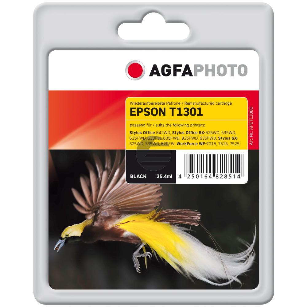 Agfaphoto Tintenpatrone schwarz (APET130BD) ersetzt C13T13014010 / T1301 Agfaphoto Tintenpatrone schwarz (APET130BD) ersetzt C13T13014010 / T1301