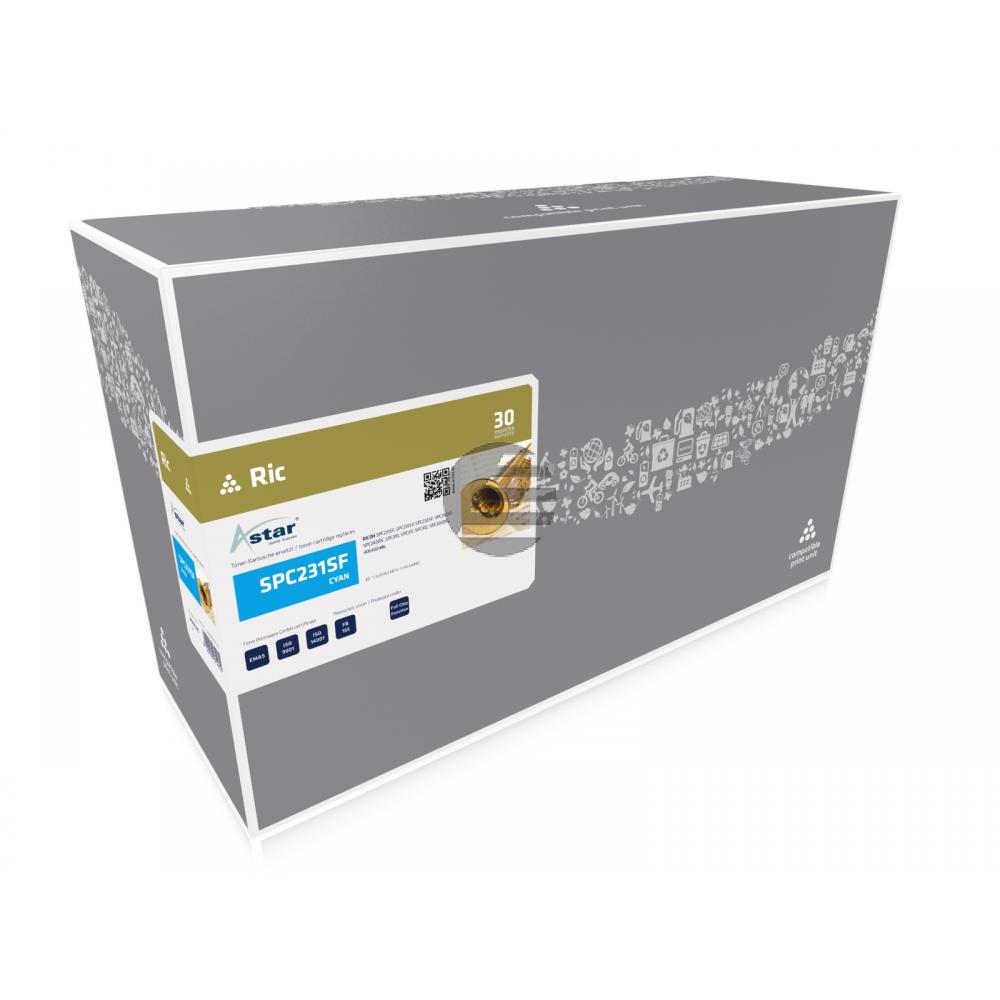 Astar Toner-Kartusche cyan HC (AS14231) ersetzt 406480 / TYP-SPC310HE Astar Toner-Kartusche cyan HC (AS14231) ersetzt 406480 / TYP-SPC310HE