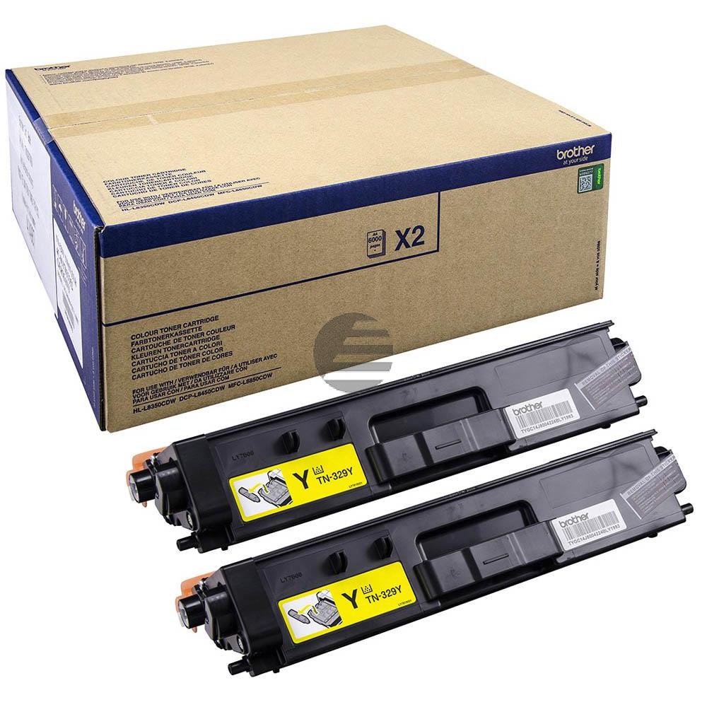 Brother Toner-Kartusche 2 x gelb 2-Pack (TN-329YTWIN) Brother Toner-Kartusche 2 x gelb 2-Pack (TN-329YTWIN)