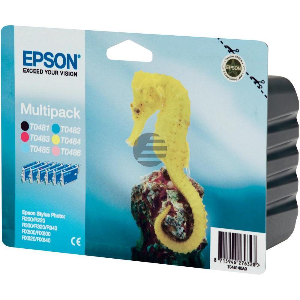 Epson Tintenpatrone gelb cyan cyan light magenta magenta light schwarz (C13T04874020, T0487) Epson Tintenpatrone gelb cyan cyan light magenta magenta light schwarz (C13T04874020, T0487)