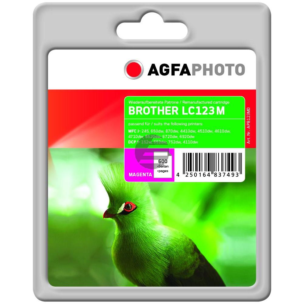 Agfaphoto Tintenpatrone magenta (APB123MD) ersetzt LC-123M Agfaphoto Tintenpatrone magenta (APB123MD) ersetzt LC-123M