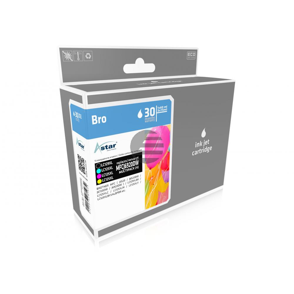AS44129 ASTAR BRO. MFCJ6920DW (4) CMYK LC129XLVALBPDR 2400/3x1200S. 60/3x15ml ersetzt LC-129XLVALBPDR AS44129 ASTAR BRO. MFCJ6920DW (4) CMYK LC129XLVALBPDR 2400/3x1200S. 60/3x15ml ersetzt LC-129XLVALBPDR