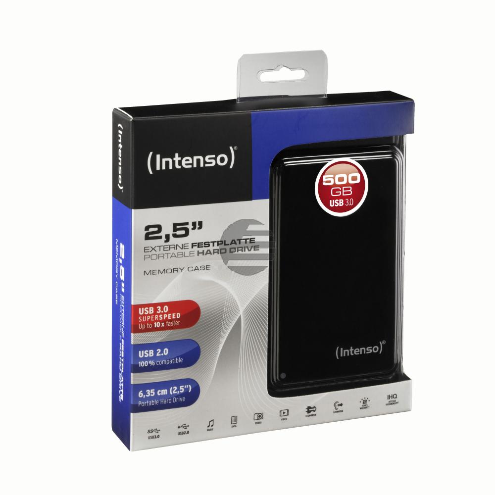 INTENSO 2.5 HDD FESTPLATTE EXTERN 500GB 6021530 USB 3.0 tragbar schwarz INTENSO 2.5 HDD FESTPLATTE EXTERN 500GB 6021530 USB 3.0 tragbar schwarz