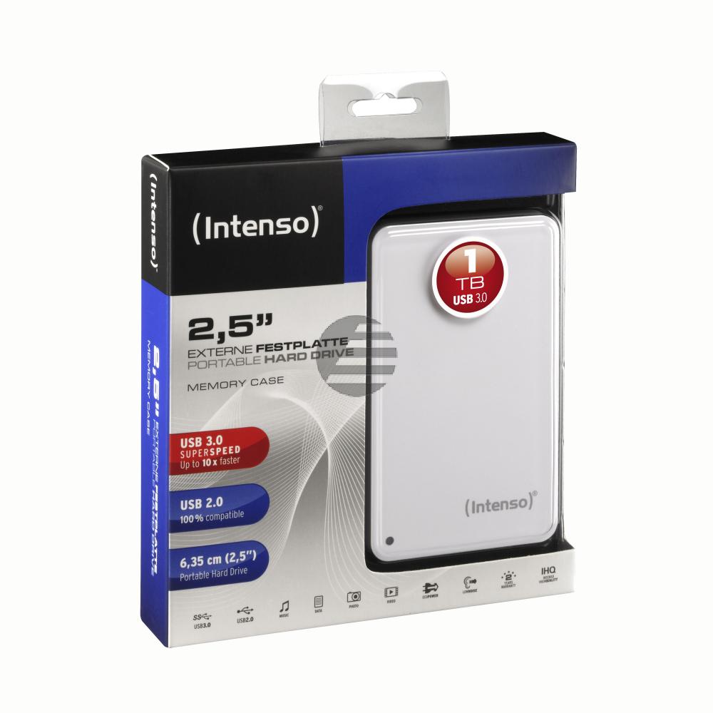 INTENSO 2.5 HDD FESTPLATTE EXTERN 1TB 6021561 USB 3.0 tragbar weiss INTENSO 2.5 HDD FESTPLATTE EXTERN 1TB 6021561 USB 3.0 tragbar weiss