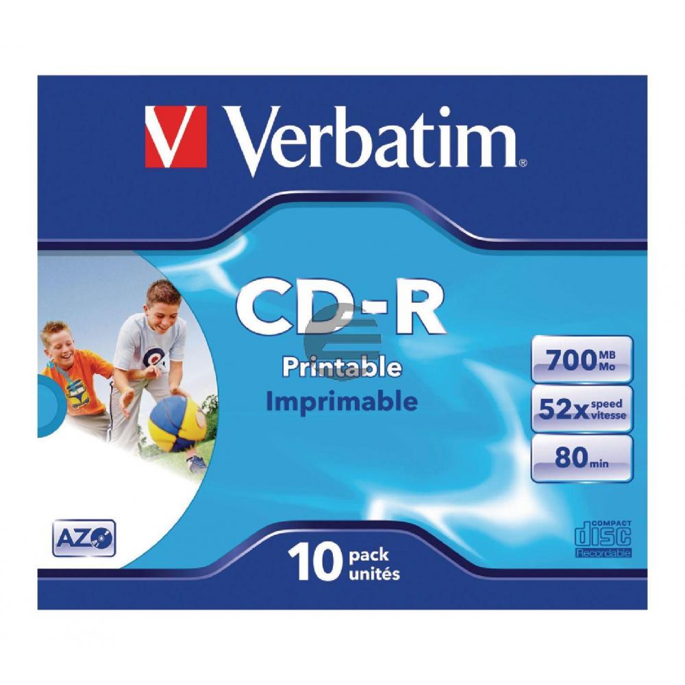 VERBATIM CDR80 700MB 52x (10) JC 43325 Jewel Case breit bedruckbar ID VERBATIM CDR80 700MB 52x (10) JC 43325 Jewel Case breit bedruckbar ID