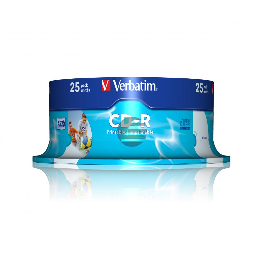 VERBATIM CDR80 700MB 52x (25) SP 43439 Spindel tintenstrahlbedruckbar ID VERBATIM CDR80 700MB 52x (25) SP 43439 Spindel tintenstrahlbedruckbar ID
