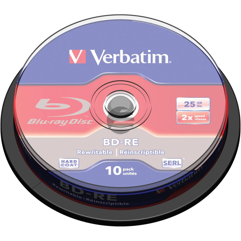 VERBATIM BD-RE 25GB RW 2x (10) CB 43694 Cake Box wiederbeschreibbar VERBATIM BD-RE 25GB RW 2x (10) CB 43694 Cake Box wiederbeschreibbar