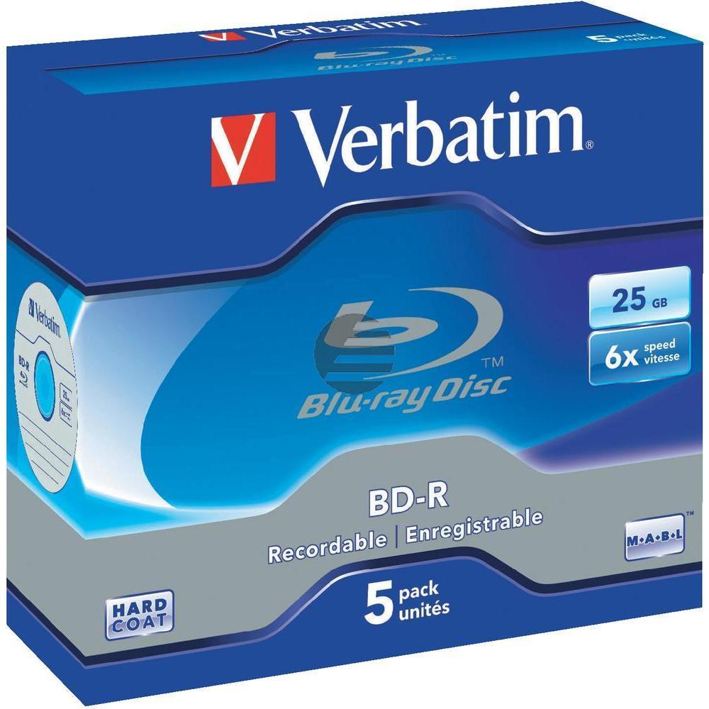 VERBATIM BD-R 25GB 6x (5) JC 43838 Jewel Case VERBATIM BD-R 25GB 6x (5) JC 43838 Jewel Case