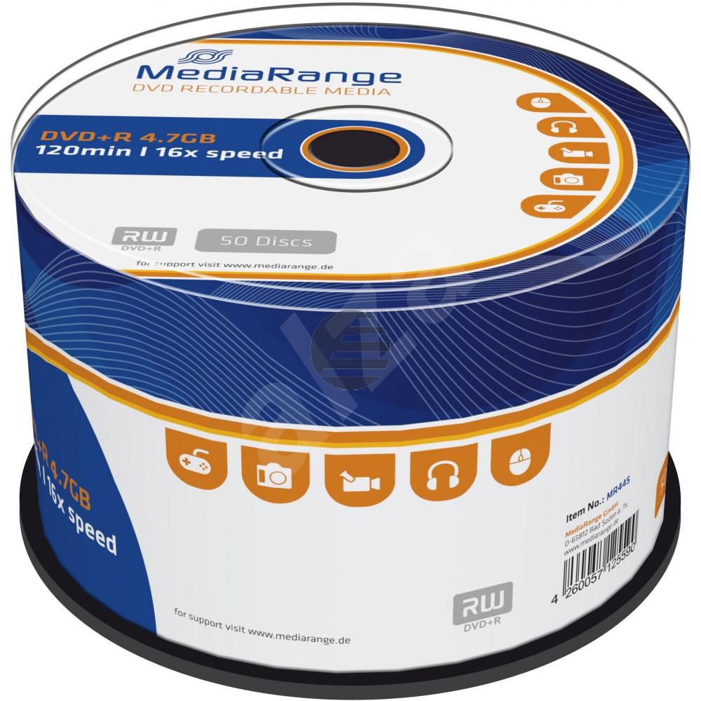 MEDIARANGE DVD+R 4.7GB 16x (50) CB MR445 Cake Box MEDIARANGE DVD+R 4.7GB 16x (50) CB MR445 Cake Box