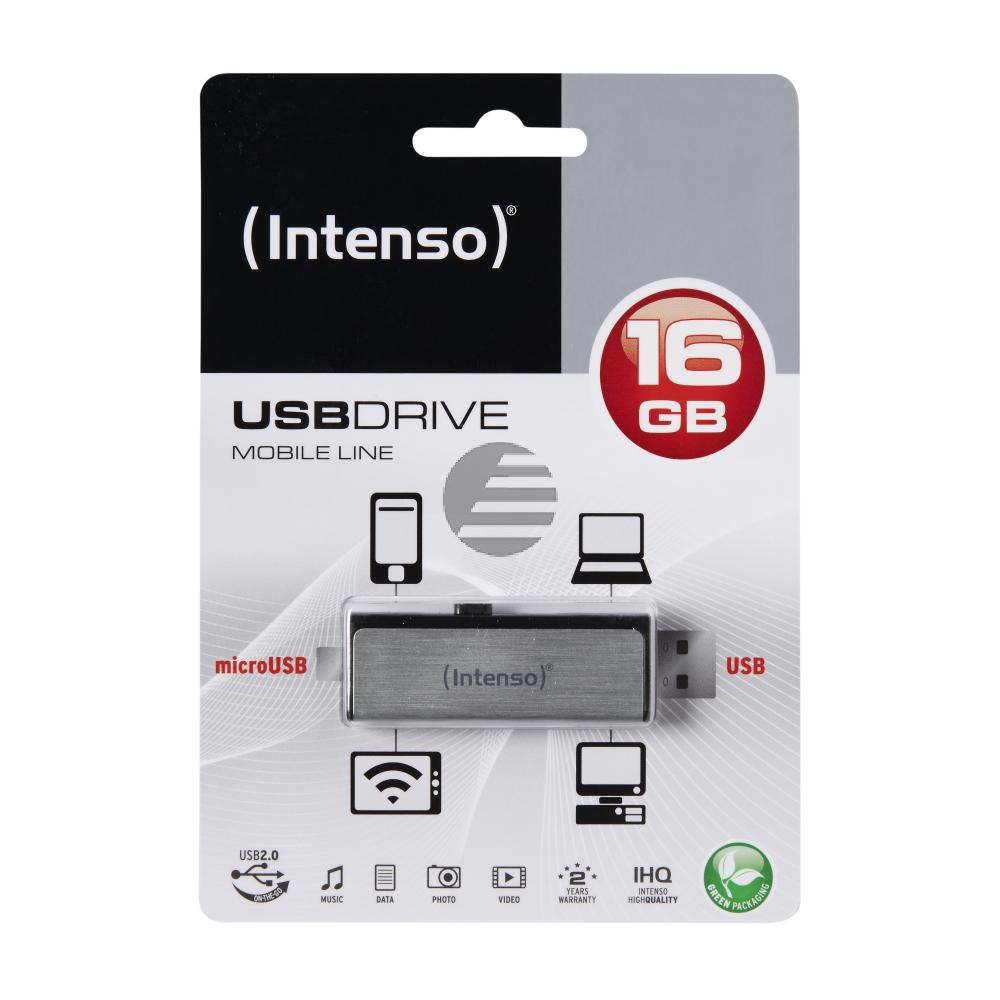 INTENSO USB STICK 2.0 16GB SILBER 3523470 Mobile Line INTENSO USB STICK 2.0 16GB SILBER 3523470 Mobile Line