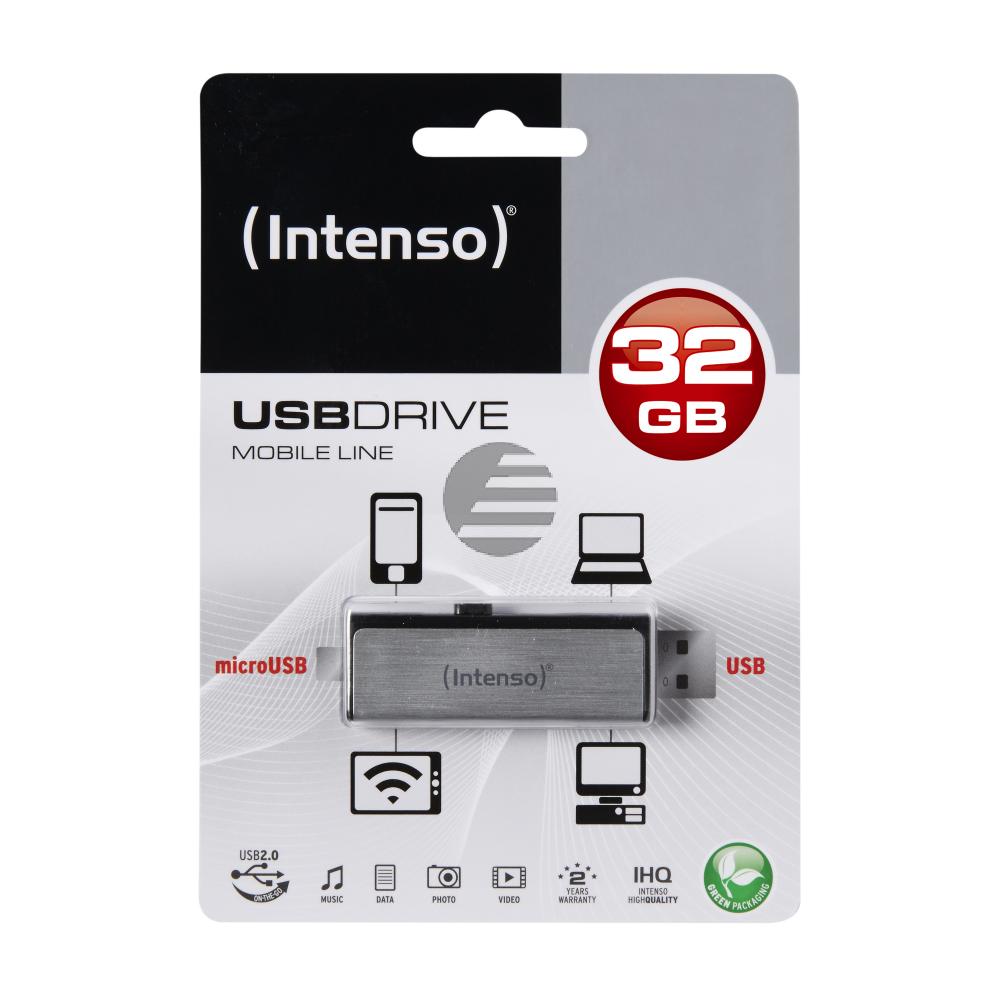 INTENSO USB STICK 2.0 32GB SILBER 3523480 Mobile Line INTENSO USB STICK 2.0 32GB SILBER 3523480 Mobile Line