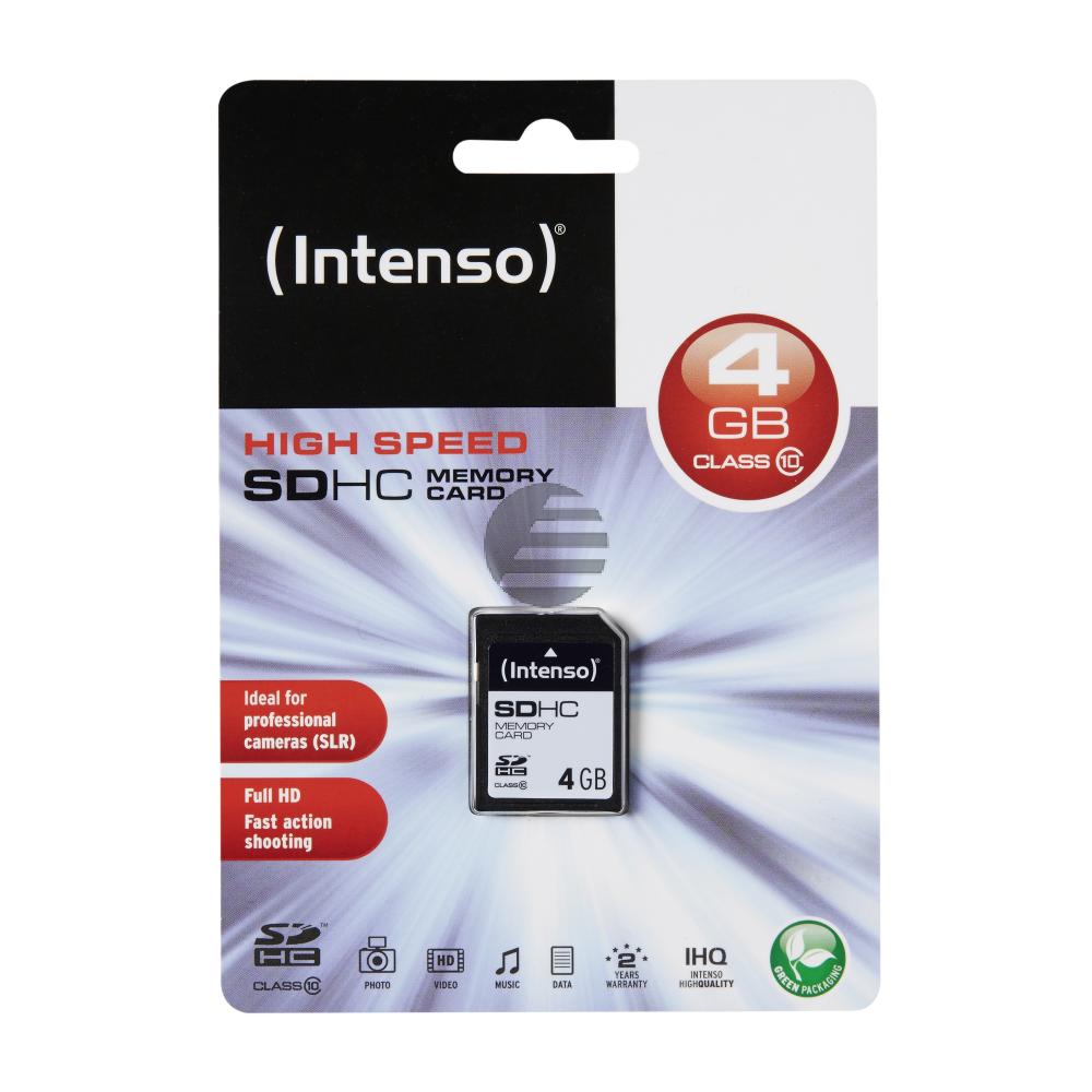 INTENSO SD SPEICHERKARTE 4GB 3411450 Klasse 10 INTENSO SD SPEICHERKARTE 4GB 3411450 Klasse 10