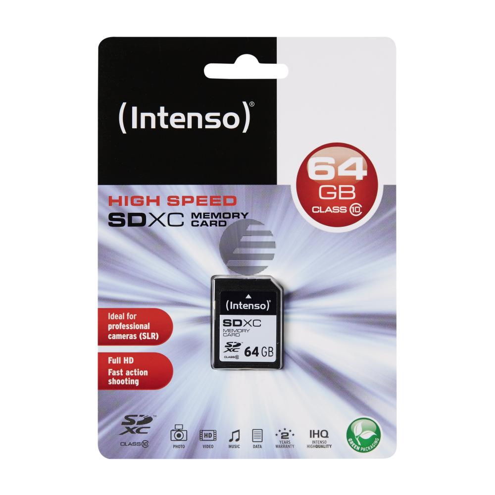 INTENSO SDXC SPEICHERKARTE 64GB 3411490 Klasse 10 INTENSO SDXC SPEICHERKARTE 64GB 3411490 Klasse 10
