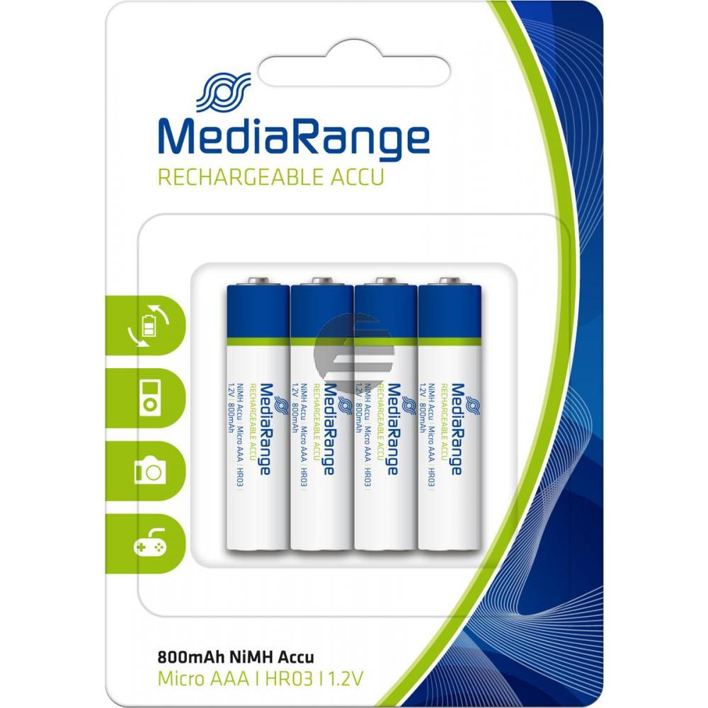 MEDIARANGE ACCU MICRO BATTERIEN (4) 1,2V MRBAT120 HR03 wiederaufladbare AAA MEDIARANGE ACCU MICRO BATTERIEN (4) 1,2V MRBAT120 HR03 wiederaufladbare AAA
