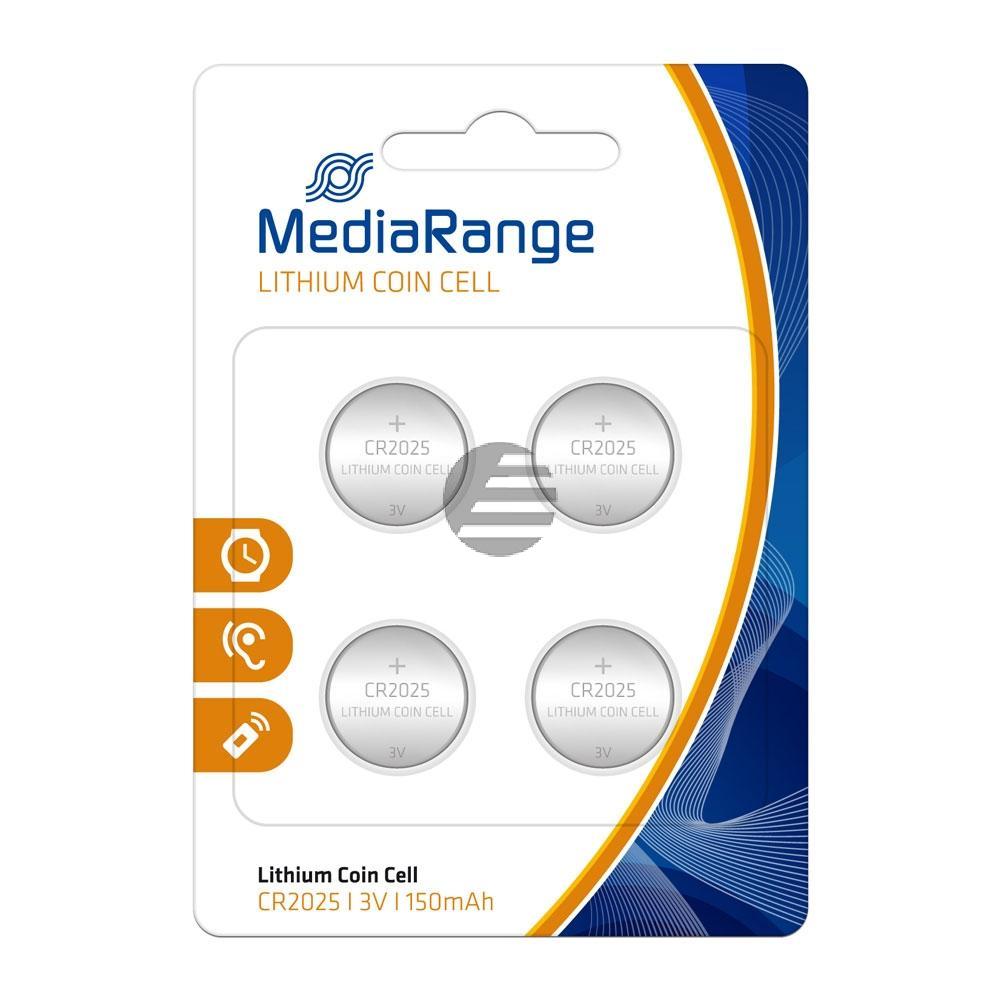 MEDIARANGE CR2025 BATTERIEN (4) 3V MRBAT131 Lithium Knopfzellen MEDIARANGE CR2025 BATTERIEN (4) 3V MRBAT131 Lithium Knopfzellen