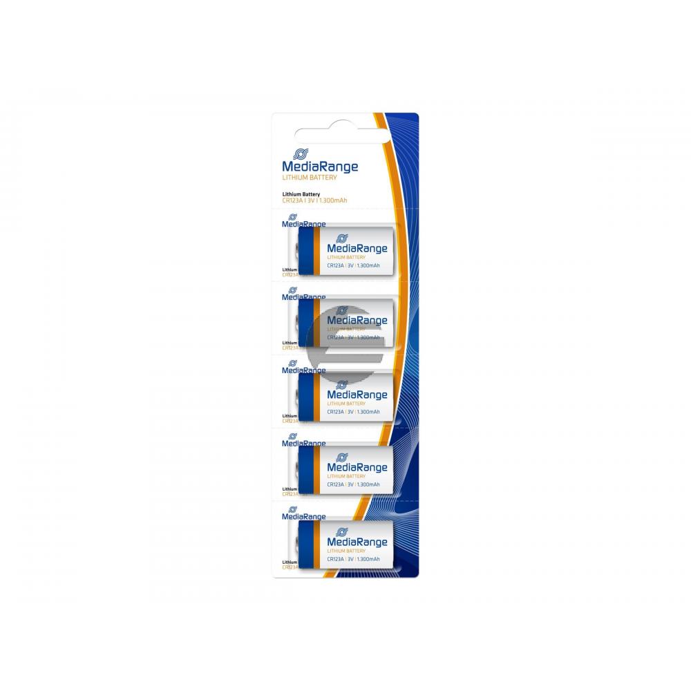 MEDIARANGE CR123A BATTERIEN (5) 3V MRBAT150 Lithium Knopfzellen MEDIARANGE CR123A BATTERIEN (5) 3V MRBAT150 Lithium Knopfzellen