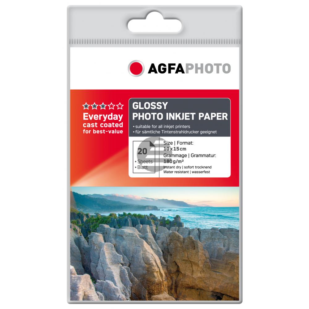 Agfaphoto Fotopapier glänzend weiß 20 Blatt 10 x 15 cm 180 g/m² (AP18020A6) Agfaphoto Fotopapier glänzend weiß 20 Blatt 10 x 15 cm 180 g/m² (AP18020A6)