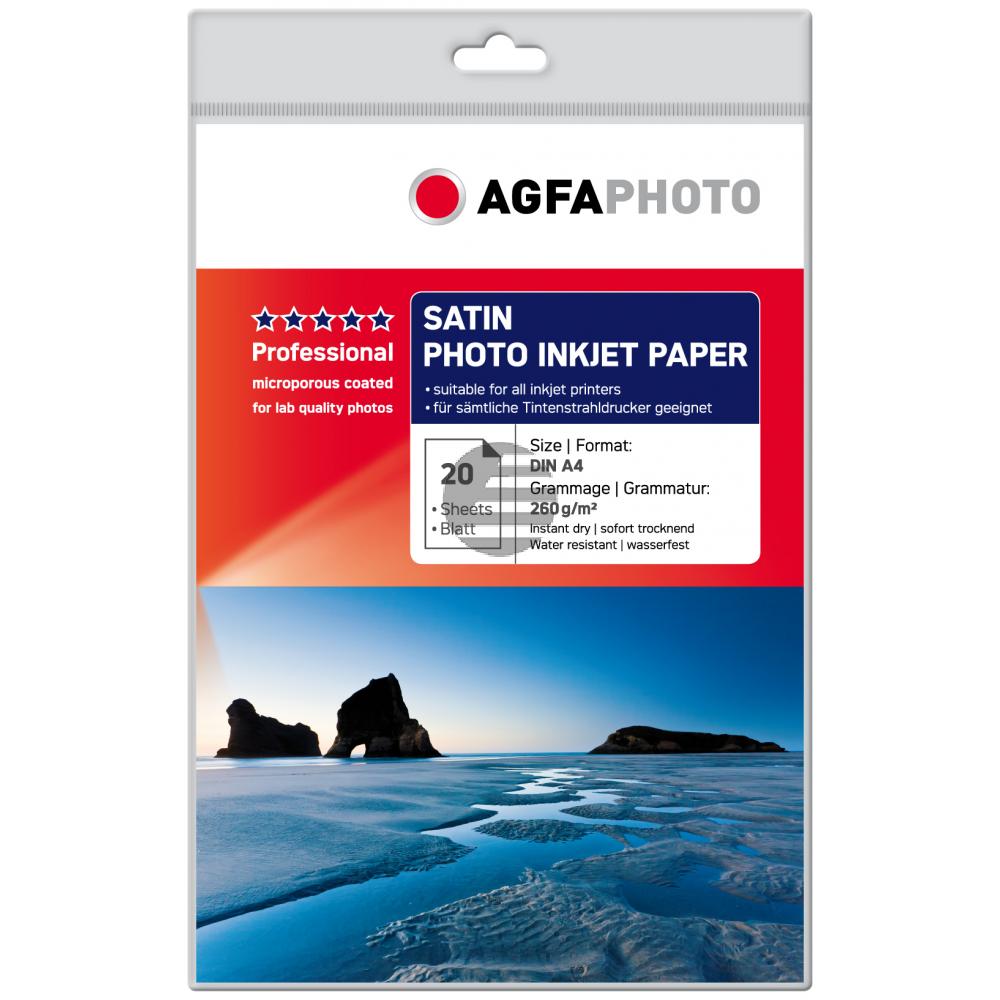 Agfaphoto Fotopapier satiniert weiß 20 Blatt DIN A4 260 g/m² (AP26020A4S) Agfaphoto Fotopapier satiniert weiß 20 Blatt DIN A4 260 g/m² (AP26020A4S)