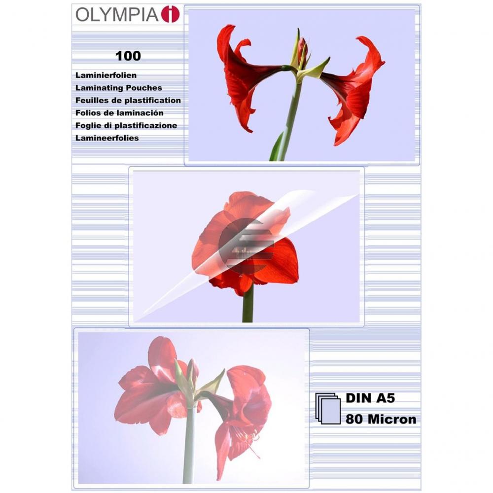 9167 OLYMPIA LAMINIERFOLIEN A5 100Blatt 80mic 9167 OLYMPIA LAMINIERFOLIEN A5 100Blatt 80mic
