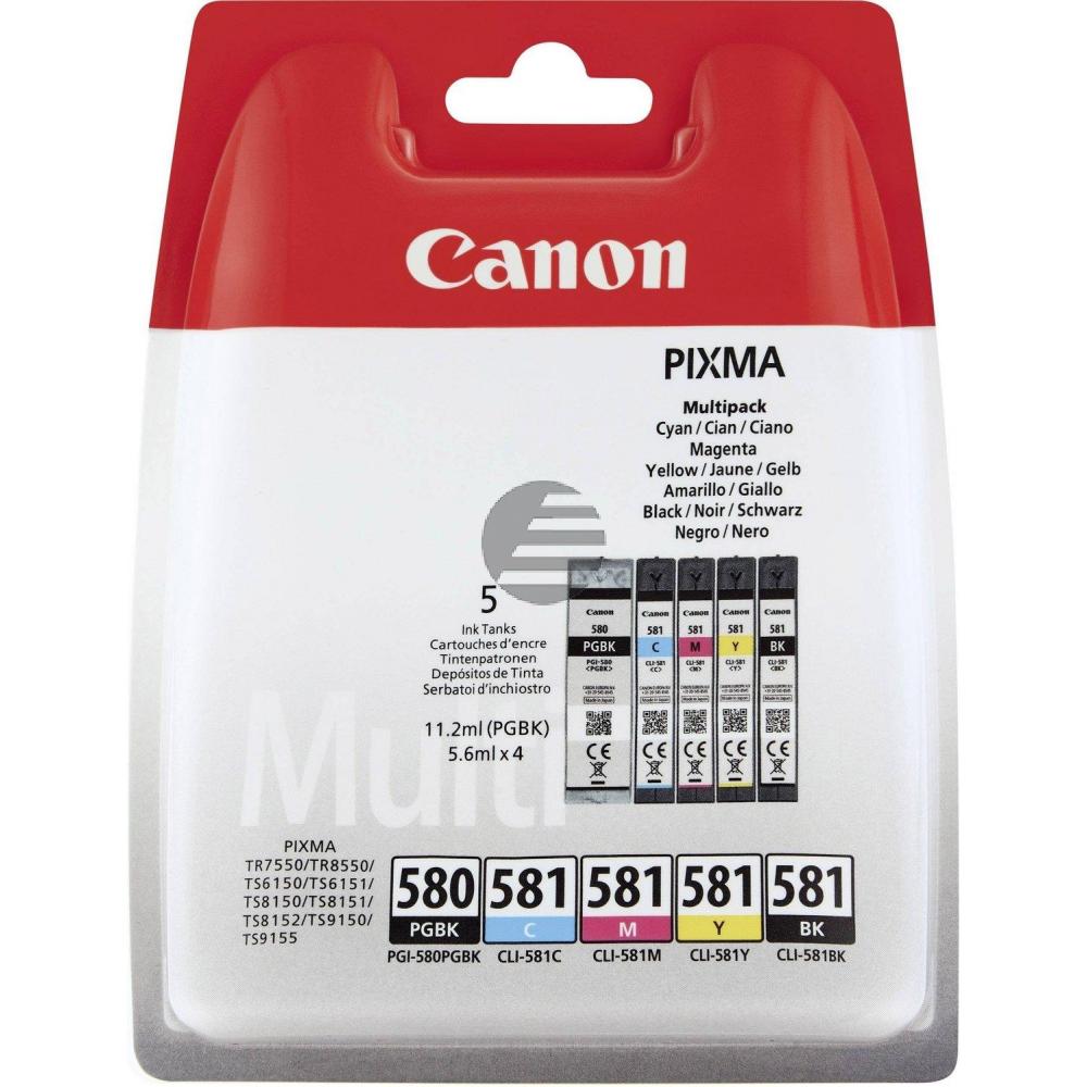 Canon Tintenpatrone gelb cyan magenta schwarz photo schwarz (2078C005, CLI-581BK CLI-581C CLI-581M CLI-581Y PGI-580PGBK) Canon Tintenpatrone gelb cyan magenta schwarz photo schwarz (2078C005, CLI-581BK CLI-581C CLI-581M CLI-581Y PGI-580PGBK)