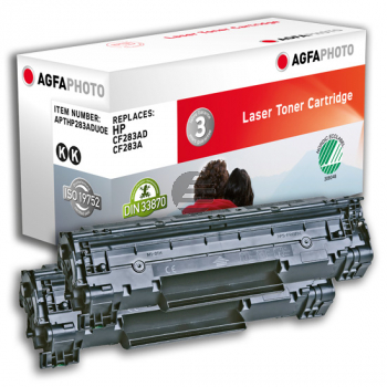 Agfaphoto Toner-Kartusche 2 x schwarz (APTHP283ADUOE) ersetzt CF283AD / 83AD Agfaphoto Toner-Kartusche 2 x schwarz (APTHP283ADUOE) ersetzt CF283AD / 83AD