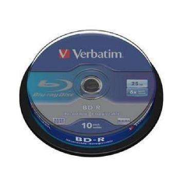 VERBATIM BD-R 25GB 6x (10) CB 43742 Cake Box VERBATIM BD-R 25GB 6x (10) CB 43742 Cake Box