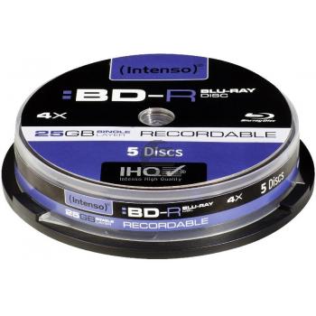 INTENSO BD-R 25GB 4x (5) CB 5001111 Cake Box INTENSO BD-R 25GB 4x (5) CB 5001111 Cake Box