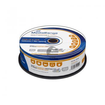 MEDIARANGE DVD+R 4.7GB 16x (25) CB WEISS MR408 Cake Box tintenstrahlbedruckbar MEDIARANGE DVD+R 4.7GB 16x (25) CB WEISS MR408 Cake Box tintenstrahlbedruckbar