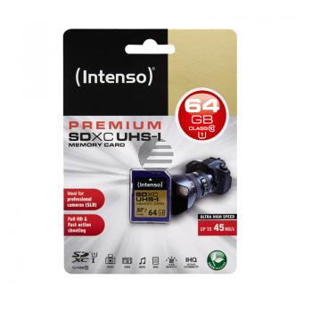 INTENSO SDXC SPEICHERKARTE UHS-I 64GB 3421490 Klasse 10 INTENSO SDXC SPEICHERKARTE UHS-I 64GB 3421490 Klasse 10
