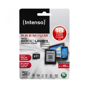 INTENSO MICRO SD SPEICHERKARTE UHSI 16GB 3423470 Klasse 10 mit Adapter INTENSO MICRO SD SPEICHERKARTE UHSI 16GB 3423470 Klasse 10 mit Adapter