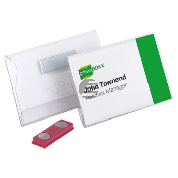 Durable Namensschilder mit Magnet farblos Inh.25 54 x 90 mm Durable Namensschilder mit Magnet farblos Inh.25 54 x 90 mm