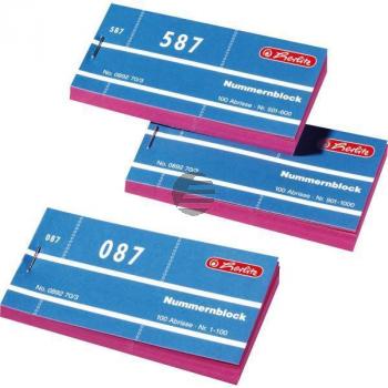 Herlitz Nummernblöcke 1-1000 sortiert 1000 Blatt 105 x 50 mm Herlitz Nummernblöcke 1-1000 sortiert 1000 Blatt 105 x 50 mm