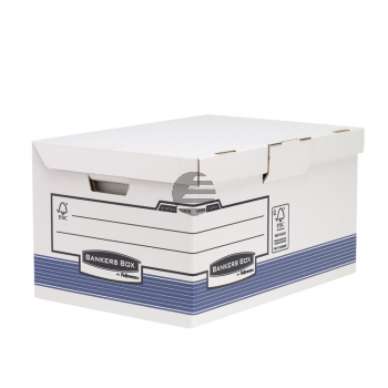 Fellowes Archivbox A4 Maxi Bankers Box mit Klappdeckel, blau/weiß Fellowes Archivbox A4 Maxi Bankers Box mit Klappdeckel, blau/weiß