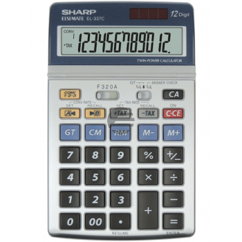 Sharp Tischrechner EL-337C 12-stellig solar/Batterie Sharp Tischrechner EL-337C 12-stellig solar/Batterie