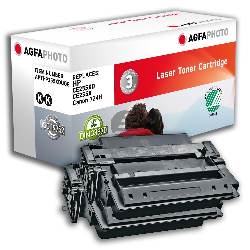 Agfaphoto Toner-Kartusche 2 x schwarz HC (APTHP255XDUOE) ersetzt 55XD