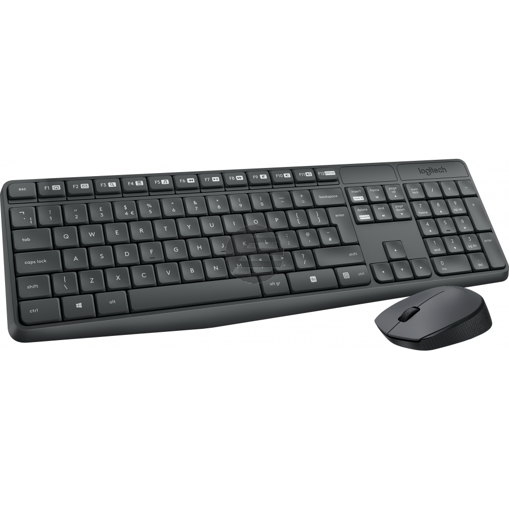 Logitech kabellose Tastatur und Maus MK235, schwarz