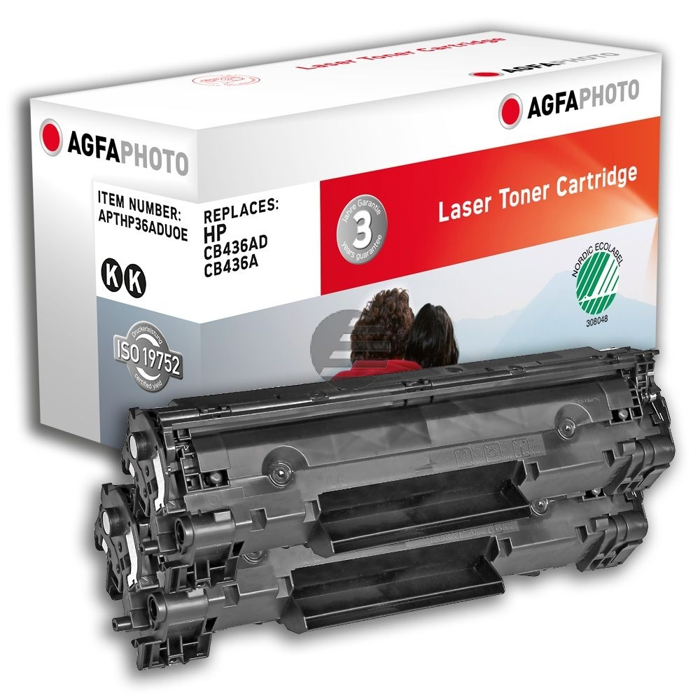 Agfaphoto Toner-Kartusche 2 x schwarz (APTHP36ADUOE) ersetzt 36A
