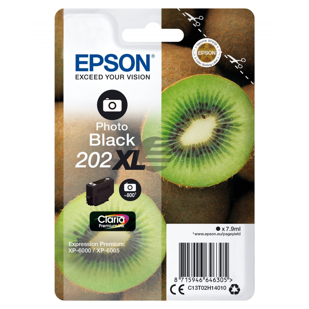 Epson Tintenpatrone schwarz photo HC (C13T02H14020, 202XL)
