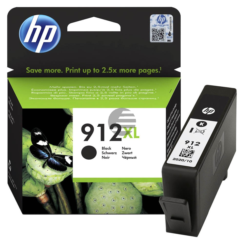 HP Tintenpatrone schwarz HC (3YL84AE, 912XL)