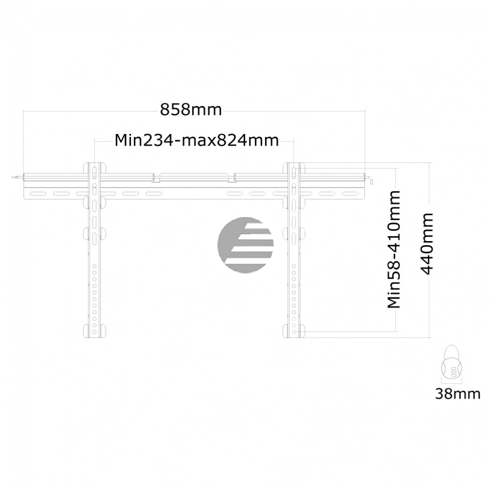 NEWSTAR TV MONITOR WANDHALTERUNG PLASMA-W065 einzel 37-75 50kg silber