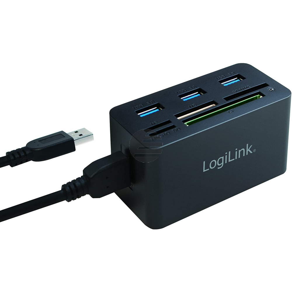 LogiLink USB 3.0 Hub mit All-in-one Card Reader