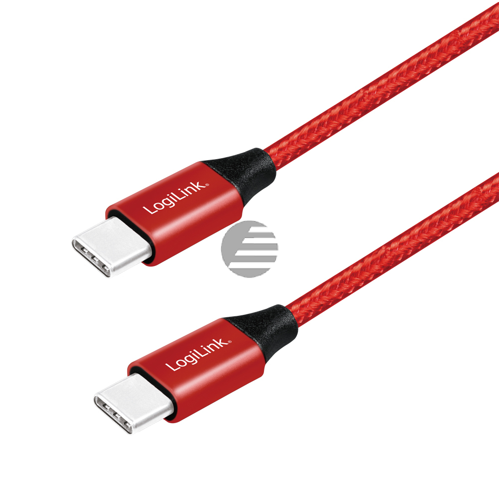 LogiLink USB Kabel, USB 2.0, USB-C zu USB-C 1 m, rot